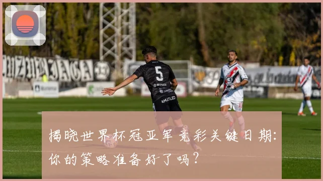 揭晓世界杯冠亚军竞彩关键日期：你的策略准备好了吗？